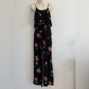 Knot Sisters Floral Black Jumpsuit